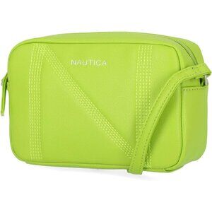 Women's Lime PU leather Candid Camera Adjustable Crossbody Bag